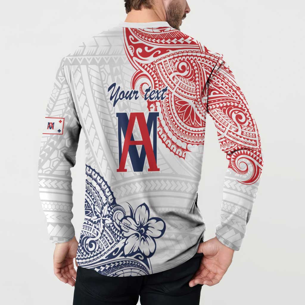 Kingdom of Uvea 1842-1860 Personalized Button Sweatshirt Wallis and Futuna Polynesian Tribal Pattern