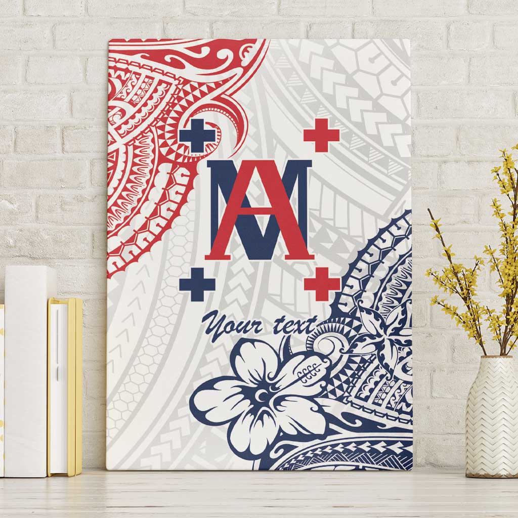 Kingdom of Uvea 1842-1860 Personalized Canvas Wall Art Wallis and Futuna Polynesian Tribal Pattern LT9 Without Frame White - Polynesian Pride