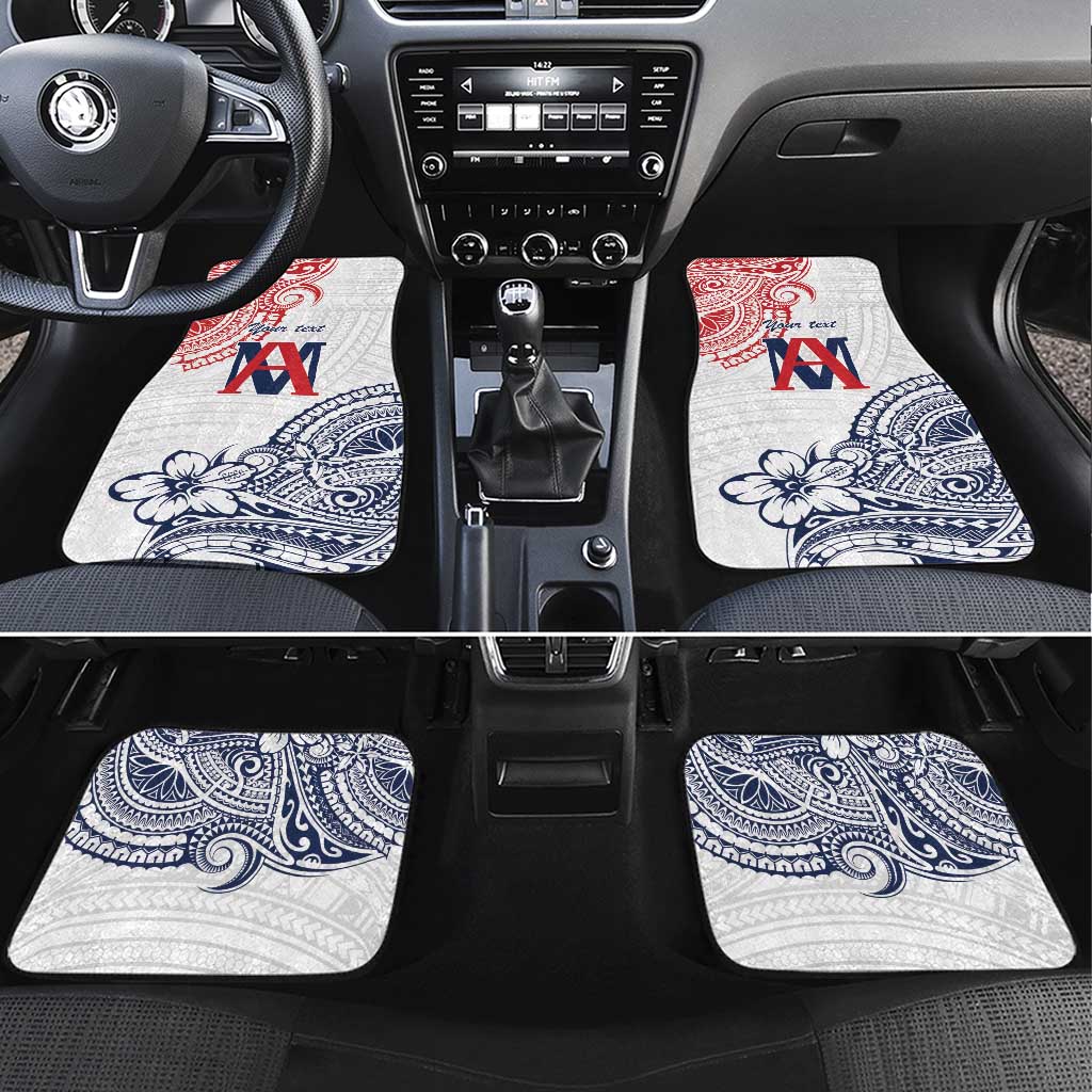 Kingdom of Uvea 1842-1860 Personalized Car Mats Wallis and Futuna Polynesian Tribal Pattern LT9 Set 4pcs White - Polynesian Pride