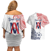 Kingdom of Uvea 1842-1860 Personalized Couples Matching Off Shoulder Short Dress and Hawaiian Shirt Wallis and Futuna Polynesian Tribal Pattern