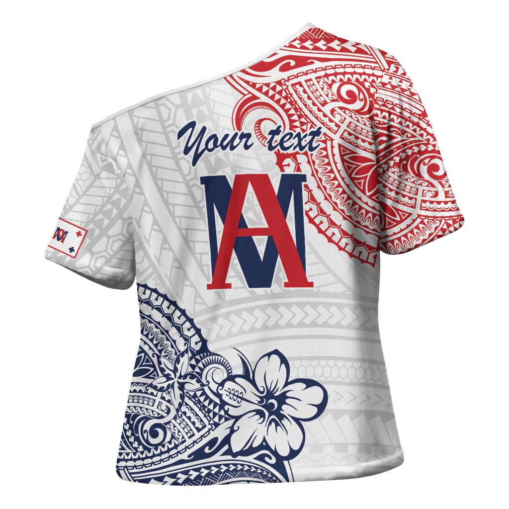 Kingdom of Uvea 1842-1860 Personalized Cross Shoulder Shirt Wallis and Futuna Polynesian Tribal Pattern - Polynesian Pride