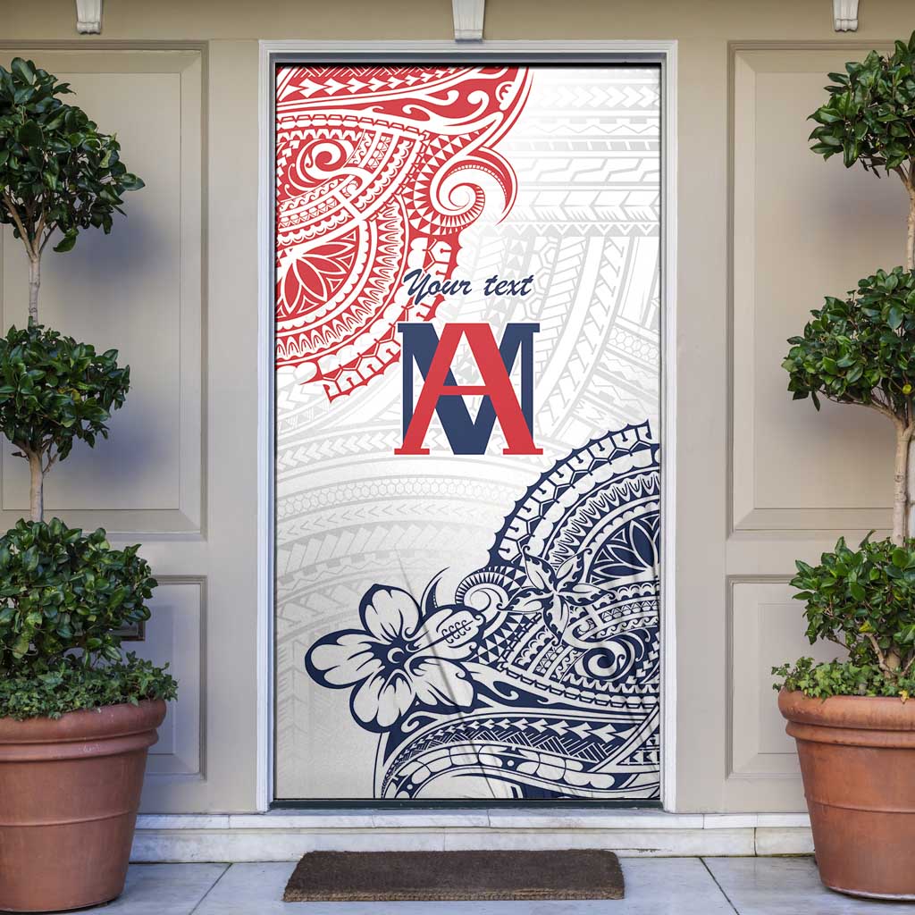 Kingdom of Uvea 1842-1860 Personalized Door Cover Wallis and Futuna Polynesian Tribal Pattern LT9 White - Polynesian Pride