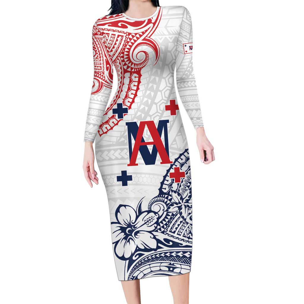 Kingdom of Uvea 1842-1860 Personalized Family Matching Long Sleeve Bodycon Dress and Hawaiian Shirt Wallis and Futuna Polynesian Tribal Pattern