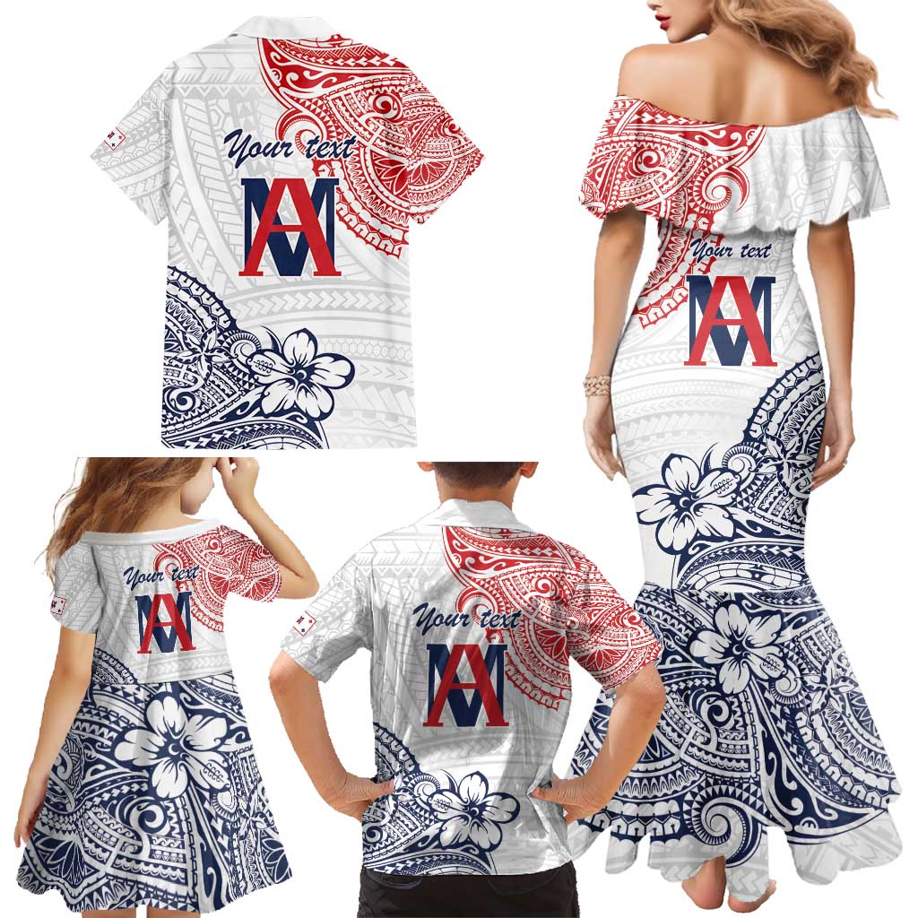 Kingdom of Uvea 1842-1860 Personalized Family Matching Mermaid Dress and Hawaiian Shirt Wallis and Futuna Polynesian Tribal Pattern
