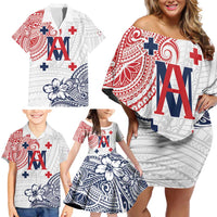 Kingdom of Uvea 1842-1860 Personalized Family Matching Off Shoulder Short Dress and Hawaiian Shirt Wallis and Futuna Polynesian Tribal Pattern
