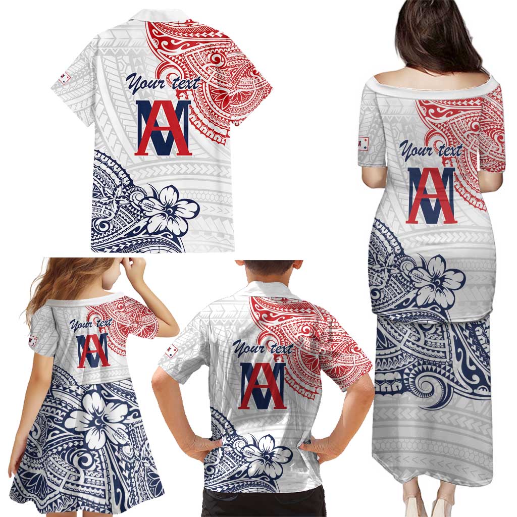 Kingdom of Uvea 1842-1860 Personalized Family Matching Puletasi and Hawaiian Shirt Wallis and Futuna Polynesian Tribal Pattern