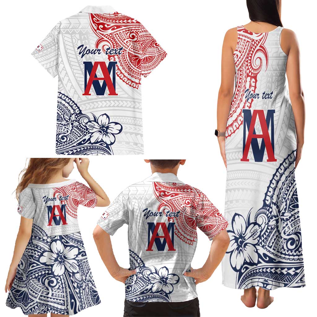 Kingdom of Uvea 1842-1860 Personalized Family Matching Tank Maxi Dress and Hawaiian Shirt Wallis and Futuna Polynesian Tribal Pattern