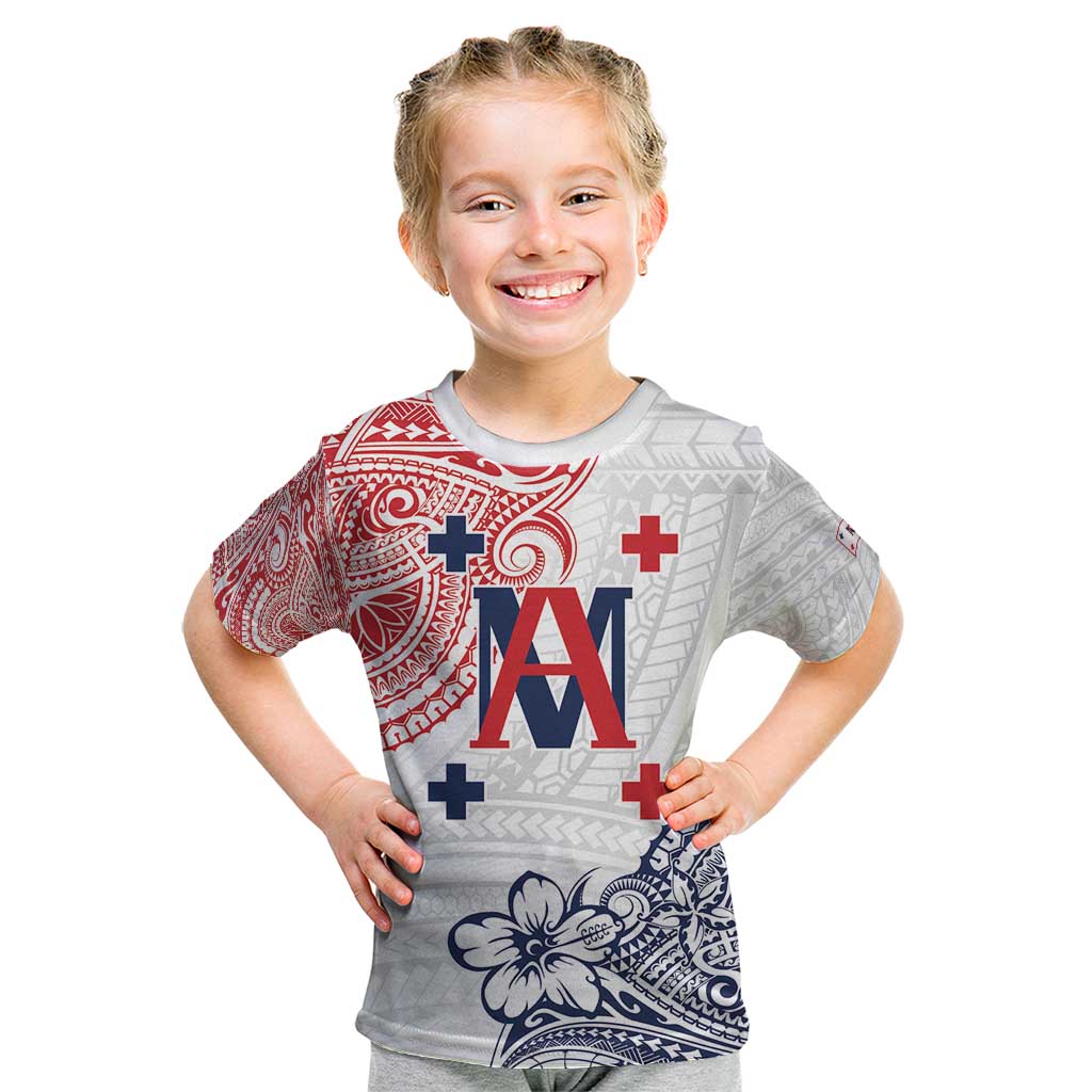 Kingdom of Uvea 1842-1860 Personalized Kid T Shirt Wallis and Futuna Polynesian Tribal Pattern LT9 White - Polynesian Pride