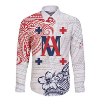 Kingdom of Uvea 1842-1860 Personalized Long Sleeve Button Shirt Wallis and Futuna Polynesian Tribal Pattern