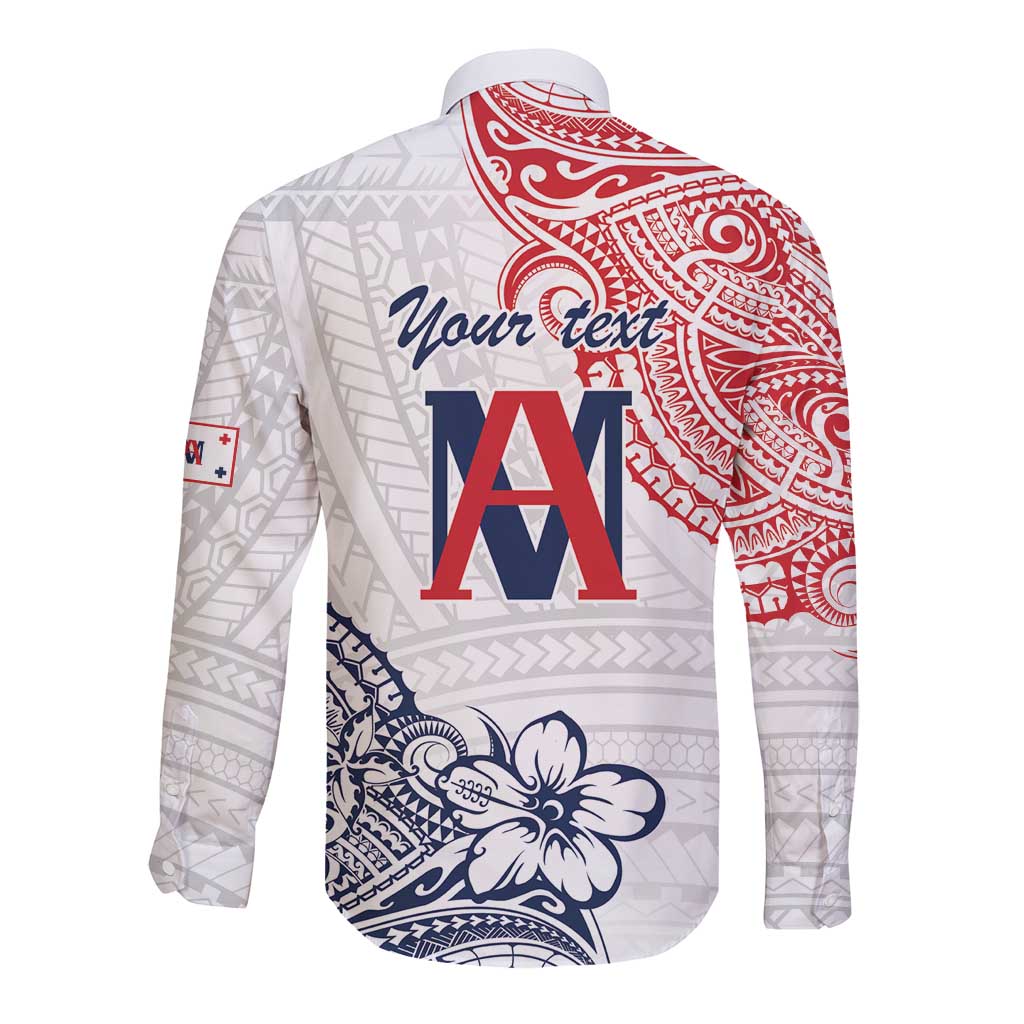 Kingdom of Uvea 1842-1860 Personalized Long Sleeve Button Shirt Wallis and Futuna Polynesian Tribal Pattern