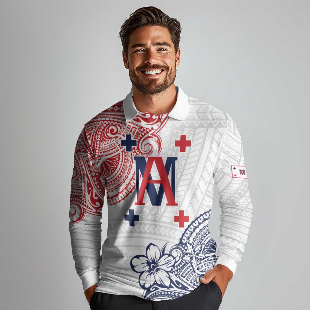 Kingdom of Uvea 1842-1860 Personalized Long Sleeve Polo Shirt Wallis and Futuna Polynesian Tribal Pattern