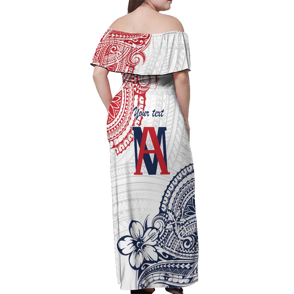 Kingdom of Uvea 1842-1860 Personalized Off Shoulder Maxi Dress Wallis and Futuna Polynesian Tribal Pattern