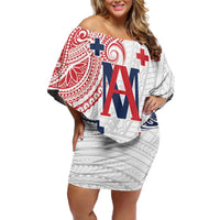 Kingdom of Uvea 1842-1860 Personalized Off Shoulder Short Dress Wallis and Futuna Polynesian Tribal Pattern