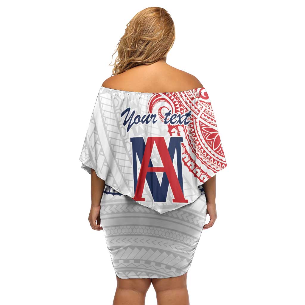 Kingdom of Uvea 1842-1860 Personalized Off Shoulder Short Dress Wallis and Futuna Polynesian Tribal Pattern