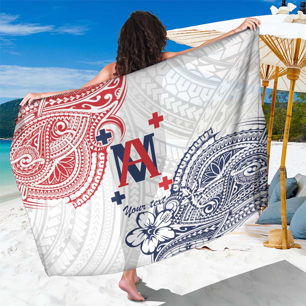 Kingdom of Uvea 1842-1860 Personalized Sarong Wallis and Futuna Polynesian Tribal Pattern LT9 One Size 44 x 66 inches White - Polynesian Pride