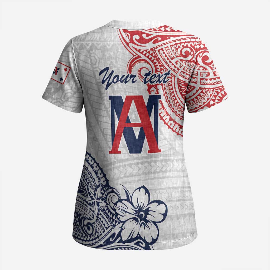 Kingdom of Uvea 1842-1860 Personalized Scrub Top Wallis and Futuna Polynesian Tribal Pattern - Polynesian Pride