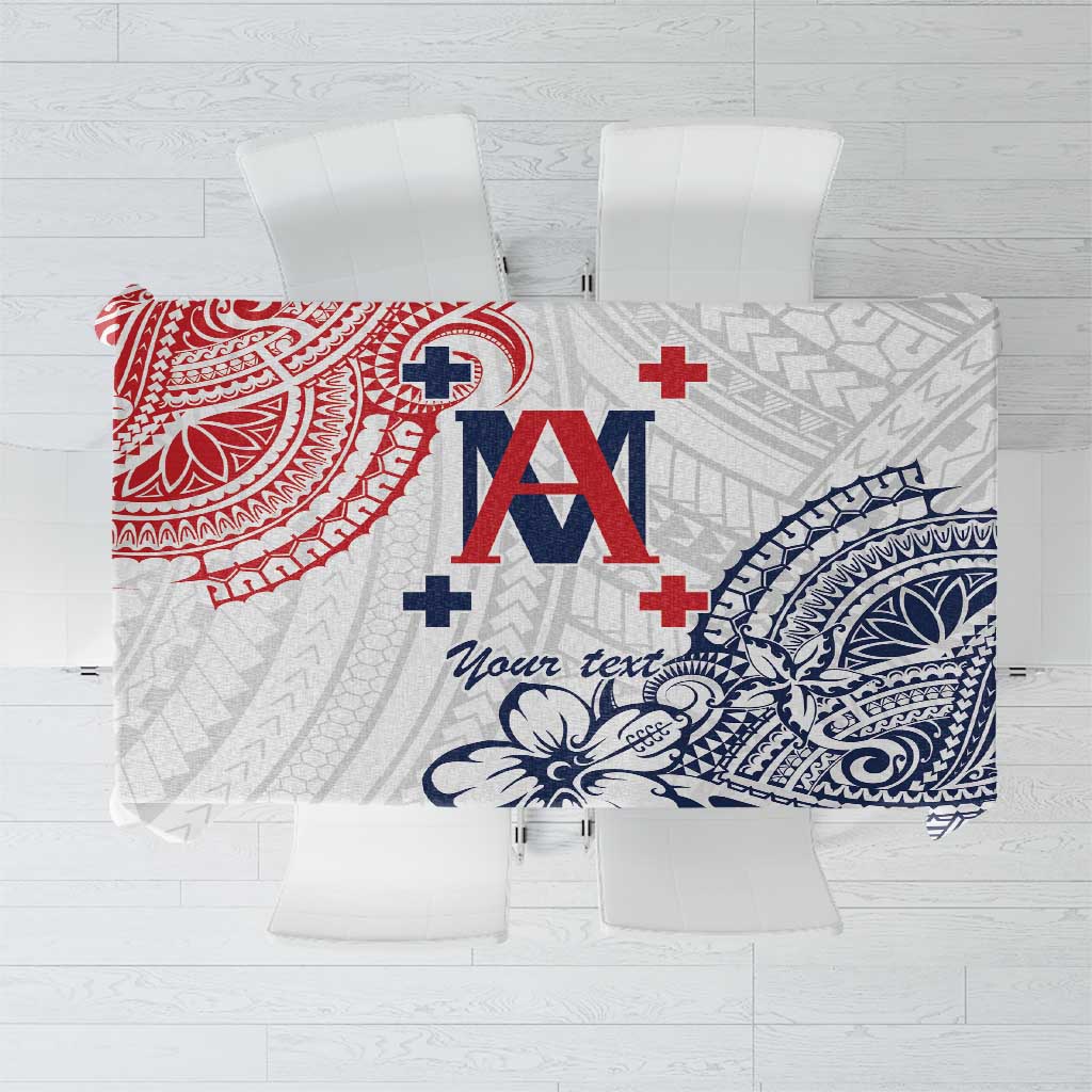 Kingdom of Uvea 1842-1860 Personalized Tablecloth Wallis and Futuna Polynesian Tribal Pattern LT9 White - Polynesian Pride