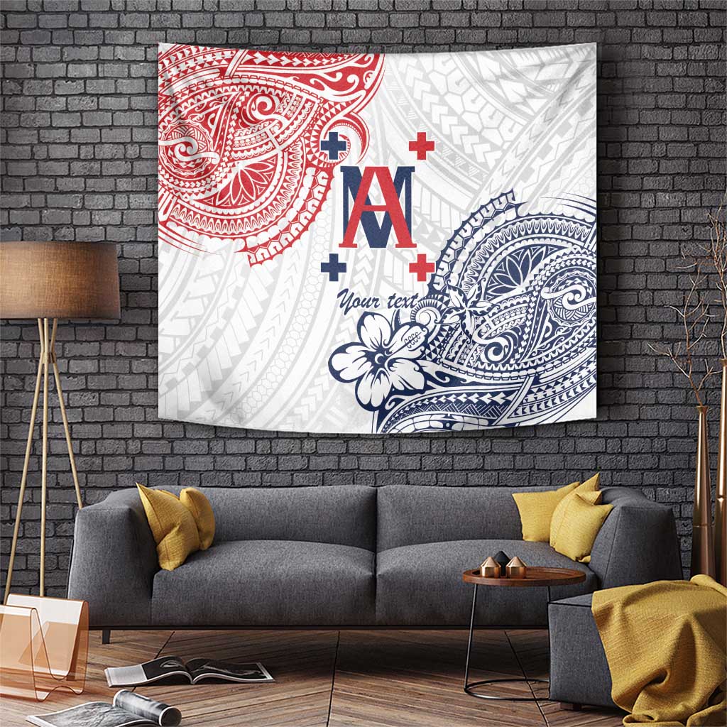 Kingdom of Uvea 1842-1860 Personalized Tapestry Wallis and Futuna Polynesian Tribal Pattern LT9 White - Polynesian Pride