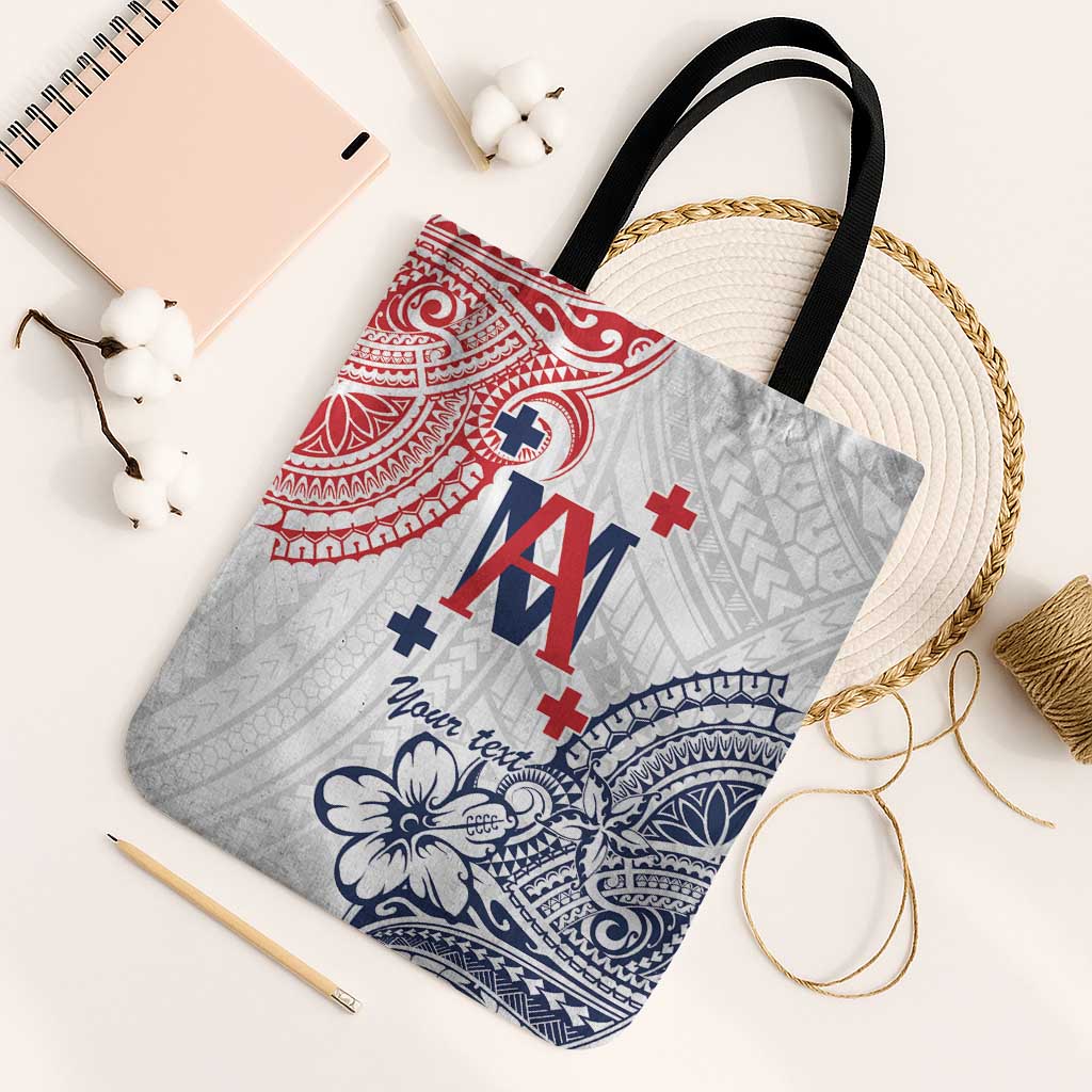 Kingdom of Uvea 1842-1860 Personalized Tote Bag Wallis and Futuna Polynesian Tribal Pattern LT9 Black Strap One Size White - Polynesian Pride