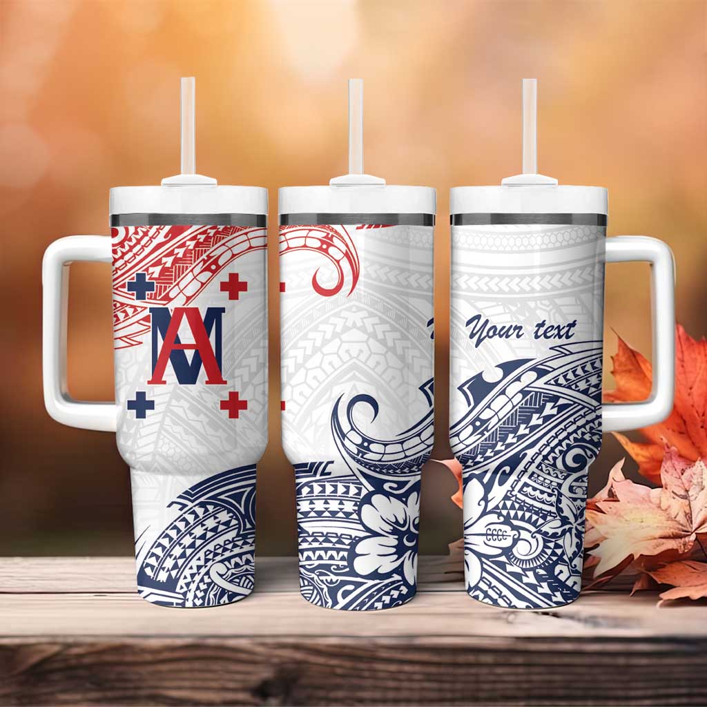 Kingdom of Uvea 1842-1860 Personalized Tumbler With Handle Wallis and Futuna Polynesian Tribal Pattern