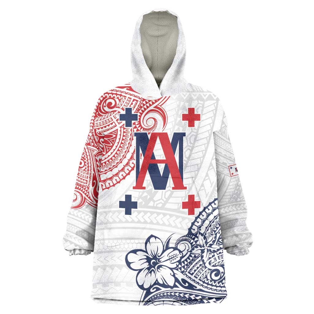 Kingdom of Uvea 1842-1860 Personalized Wearable Blanket Hoodie Wallis and Futuna Polynesian Tribal Pattern