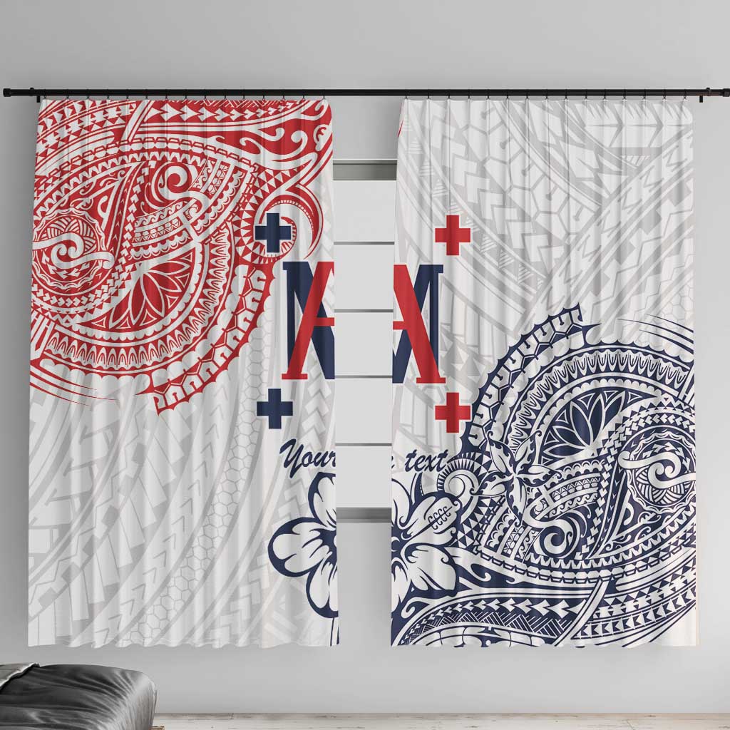 Kingdom of Uvea 1842-1860 Personalized Window Curtain Wallis and Futuna Polynesian Tribal Pattern LT9 With Hooks White - Polynesian Pride