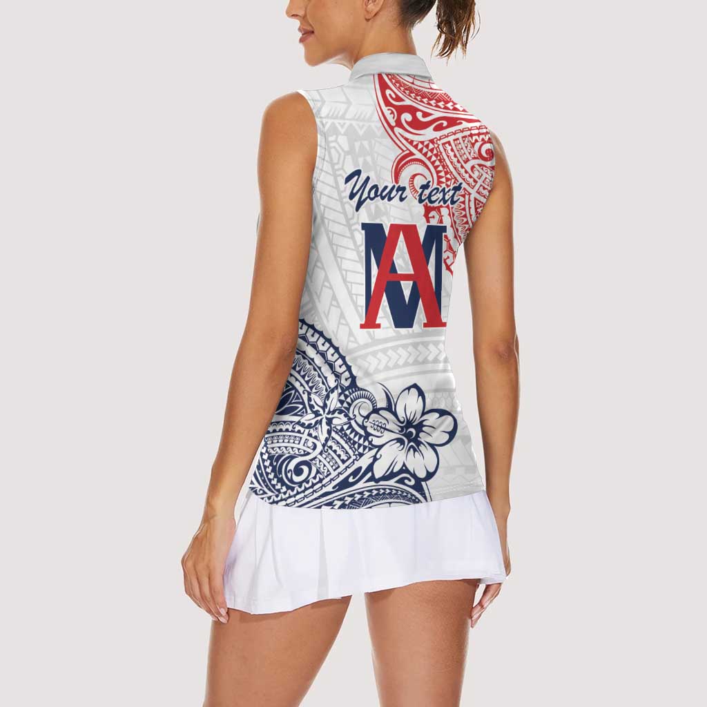 Kingdom of Uvea 1842-1860 Personalized Women Sleeveless Polo Shirt Wallis and Futuna Polynesian Tribal Pattern