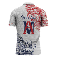 Kingdom of Uvea 1842-1860 Personalized Zipper Polo Shirt Wallis and Futuna Polynesian Tribal Pattern - Polynesian Pride