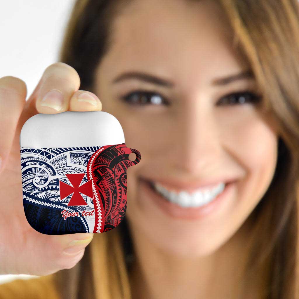 Kingdom of Uvea 1860-1886 Personalized AirPods Case Wallis and Futuna Polynesian Tribal Pattern LT9 Red - Polynesian Pride