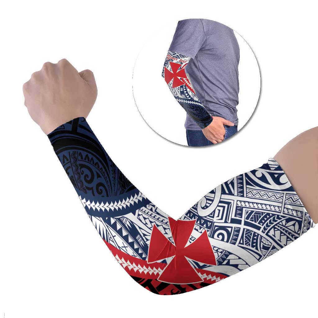 Kingdom of Uvea 1860-1886 Personalized Arm Sleeves Wallis and Futuna Polynesian Tribal Pattern LT9 Set of 2 Red - Polynesian Pride