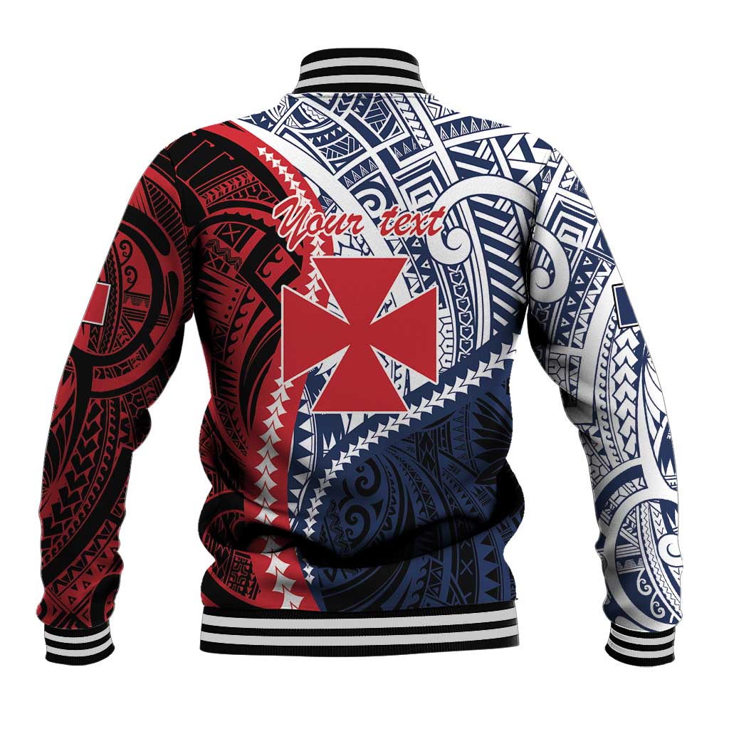 Kingdom of Uvea 1860-1886 Personalized Baseball Jacket Wallis and Futuna Polynesian Tribal Pattern