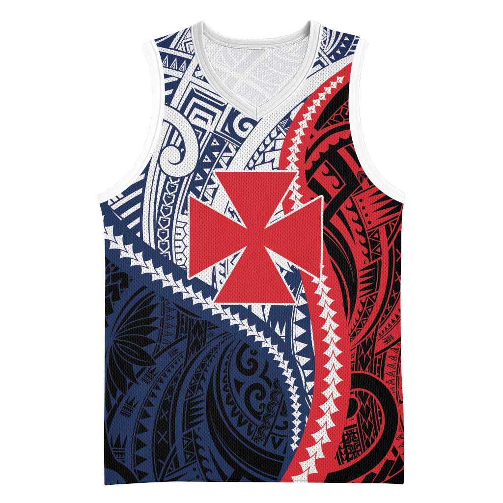 Kingdom of Uvea 1860-1886 Personalized Basketball Jersey Wallis and Futuna Polynesian Tribal Pattern LT9 Unisex Red - Polynesian Pride