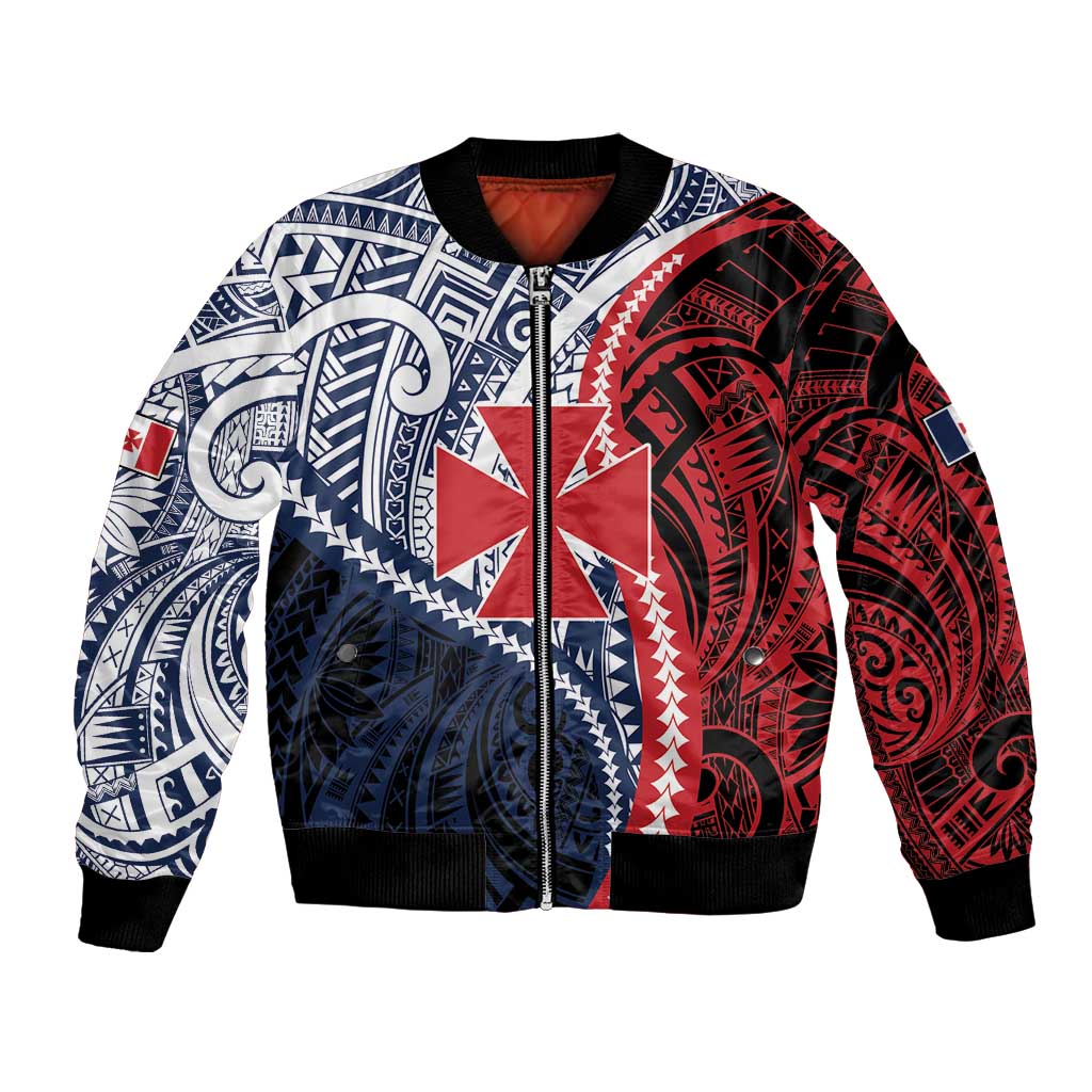 Kingdom of Uvea 1860-1886 Personalized Bomber Jacket Wallis and Futuna Polynesian Tribal Pattern LT9 Unisex Red - Polynesian Pride