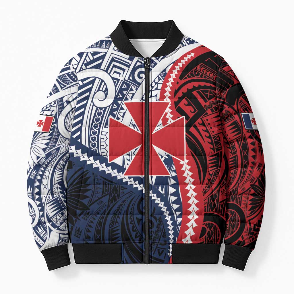 Kingdom of Uvea 1860-1886 Personalized Bomber Puffer Jacket Wallis and Futuna Polynesian Tribal Pattern LT9 Unisex Red - Polynesian Pride
