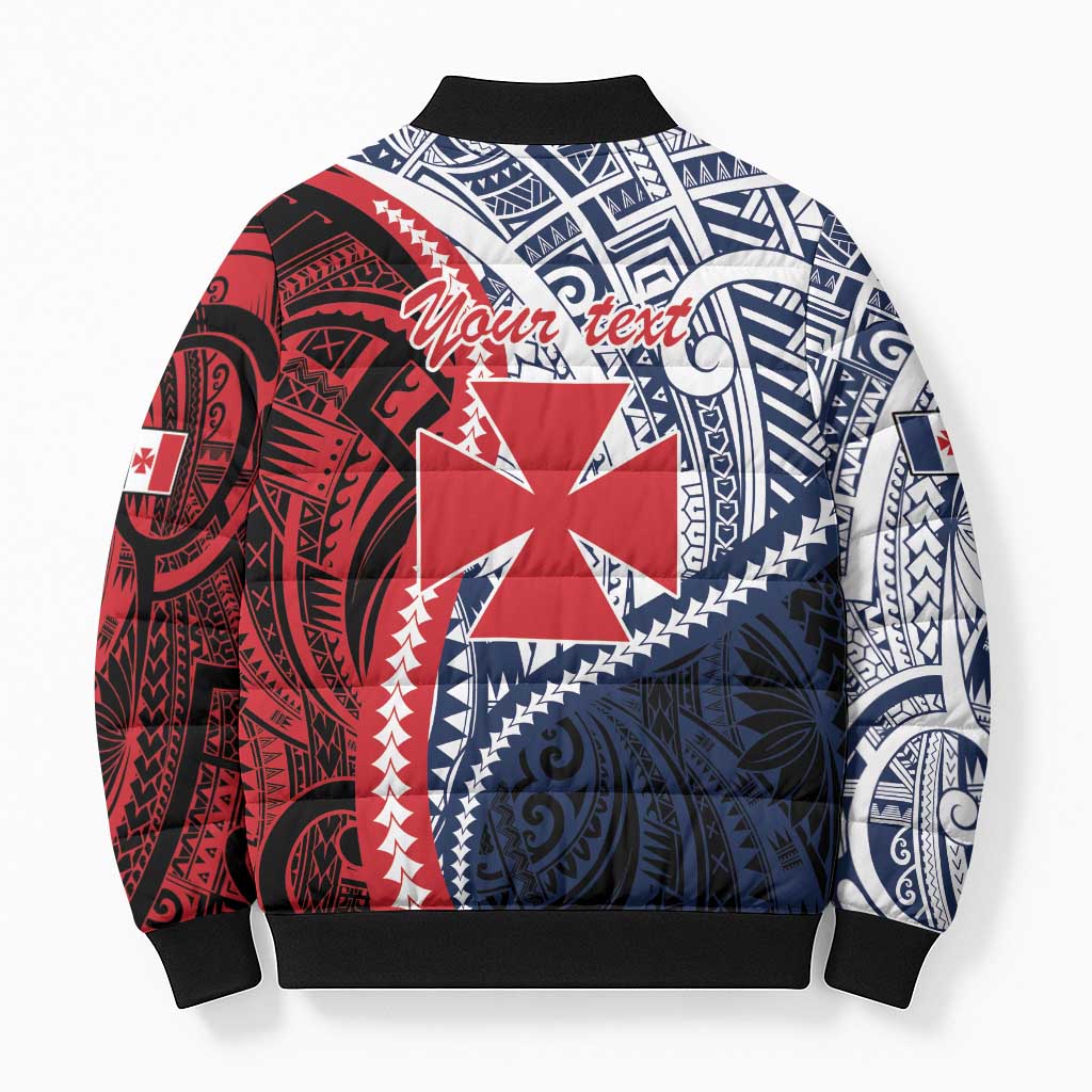 Kingdom of Uvea 1860-1886 Personalized Bomber Puffer Jacket Wallis and Futuna Polynesian Tribal Pattern - Polynesian Pride