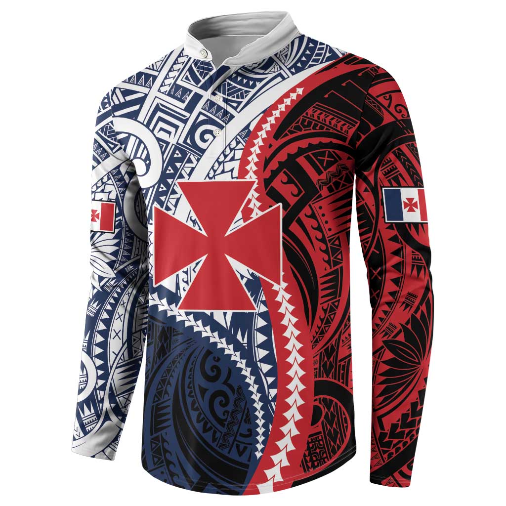 Kingdom of Uvea 1860-1886 Personalized Button Sweatshirt Wallis and Futuna Polynesian Tribal Pattern