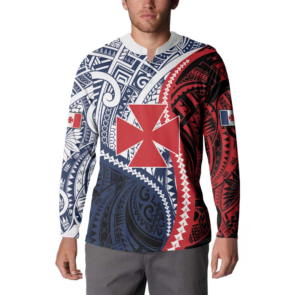 Kingdom of Uvea 1860-1886 Personalized Button Sweatshirt Wallis and Futuna Polynesian Tribal Pattern