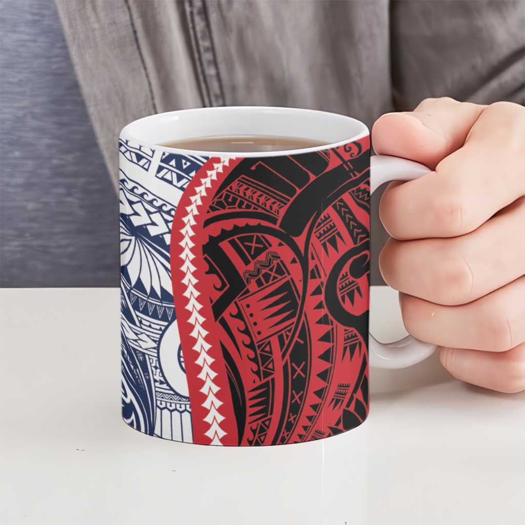 Kingdom of Uvea 1860-1886 Personalized Ceramic Mug Wallis and Futuna Polynesian Tribal Pattern - Polynesian Pride