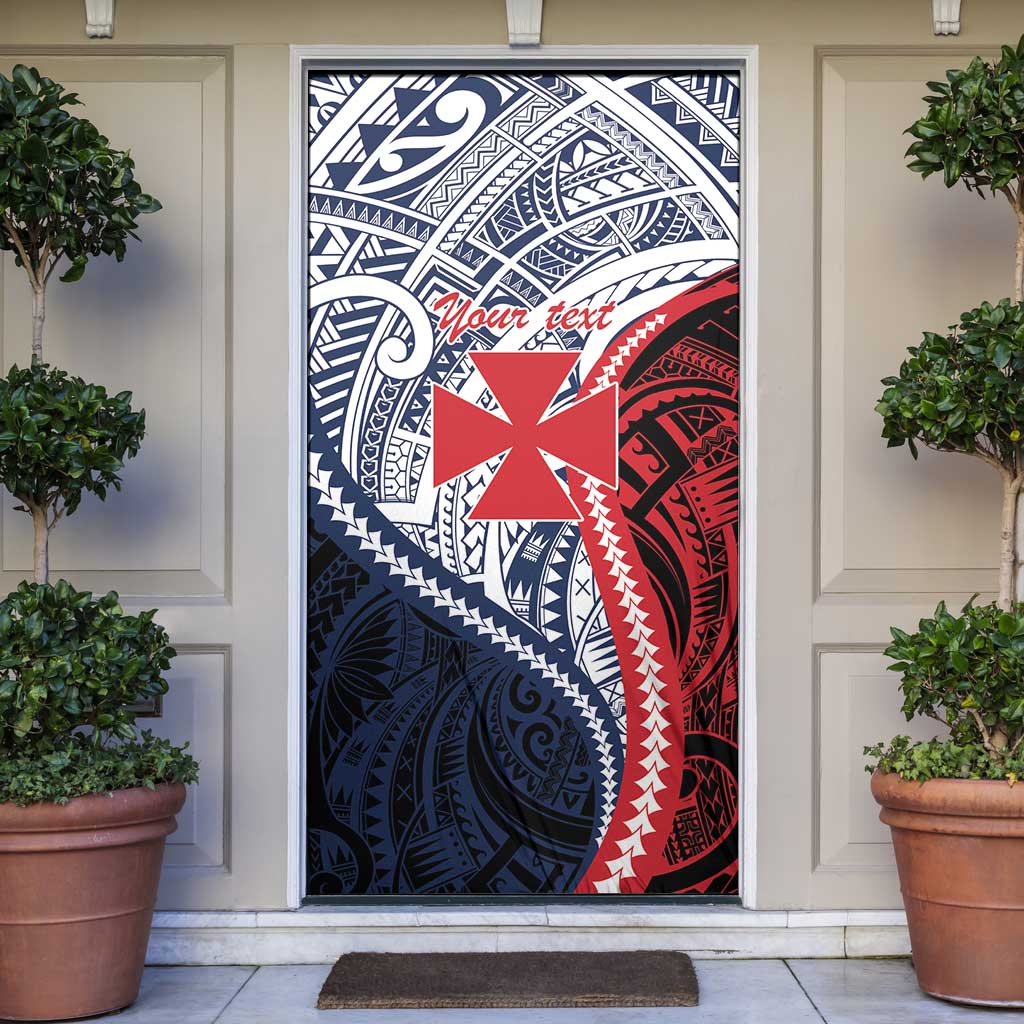Kingdom of Uvea 1860-1886 Personalized Door Cover Wallis and Futuna Polynesian Tribal Pattern LT9 Red - Polynesian Pride