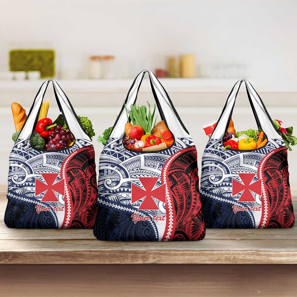 Kingdom of Uvea 1860-1886 Personalized Grocery Bag Wallis and Futuna Polynesian Tribal Pattern