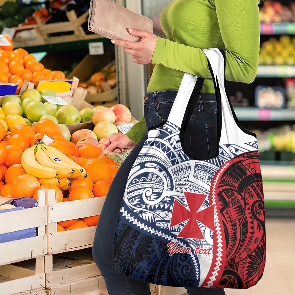 Kingdom of Uvea 1860-1886 Personalized Grocery Bag Wallis and Futuna Polynesian Tribal Pattern