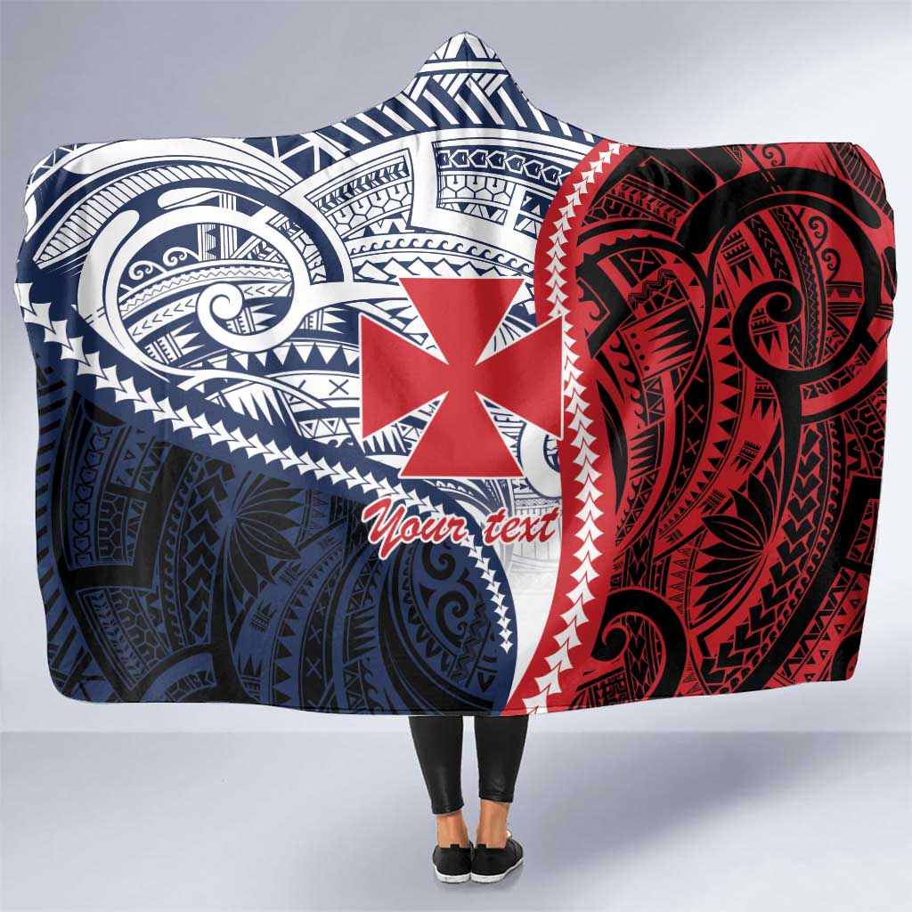 Kingdom of Uvea 1860-1886 Personalized Hooded Blanket Wallis and Futuna Polynesian Tribal Pattern LT9 One Size Red - Polynesian Pride