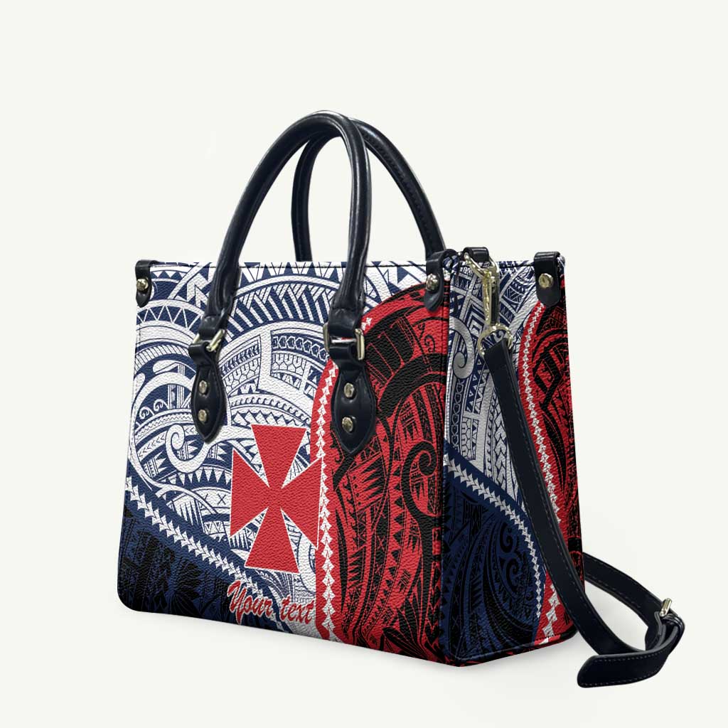 Kingdom of Uvea 1860-1886 Personalized Leather Bag Wallis and Futuna Polynesian Tribal Pattern LT9 Red - Polynesian Pride