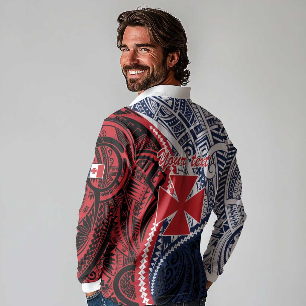 Kingdom of Uvea 1860-1886 Personalized Long Sleeve Polo Shirt Wallis and Futuna Polynesian Tribal Pattern