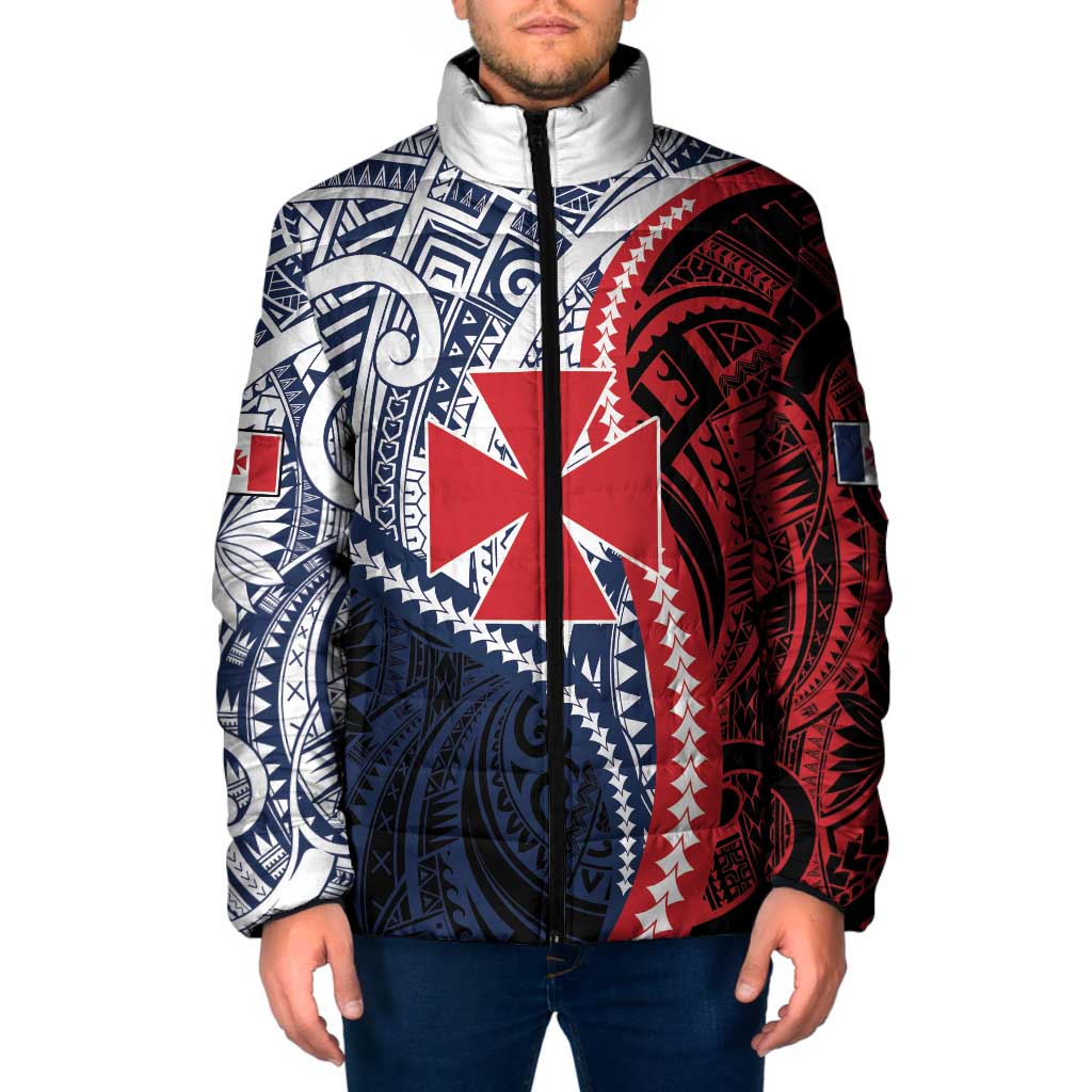 Kingdom of Uvea 1860-1886 Personalized Padded Jacket Wallis and Futuna Polynesian Tribal Pattern LT9 Men Red - Polynesian Pride
