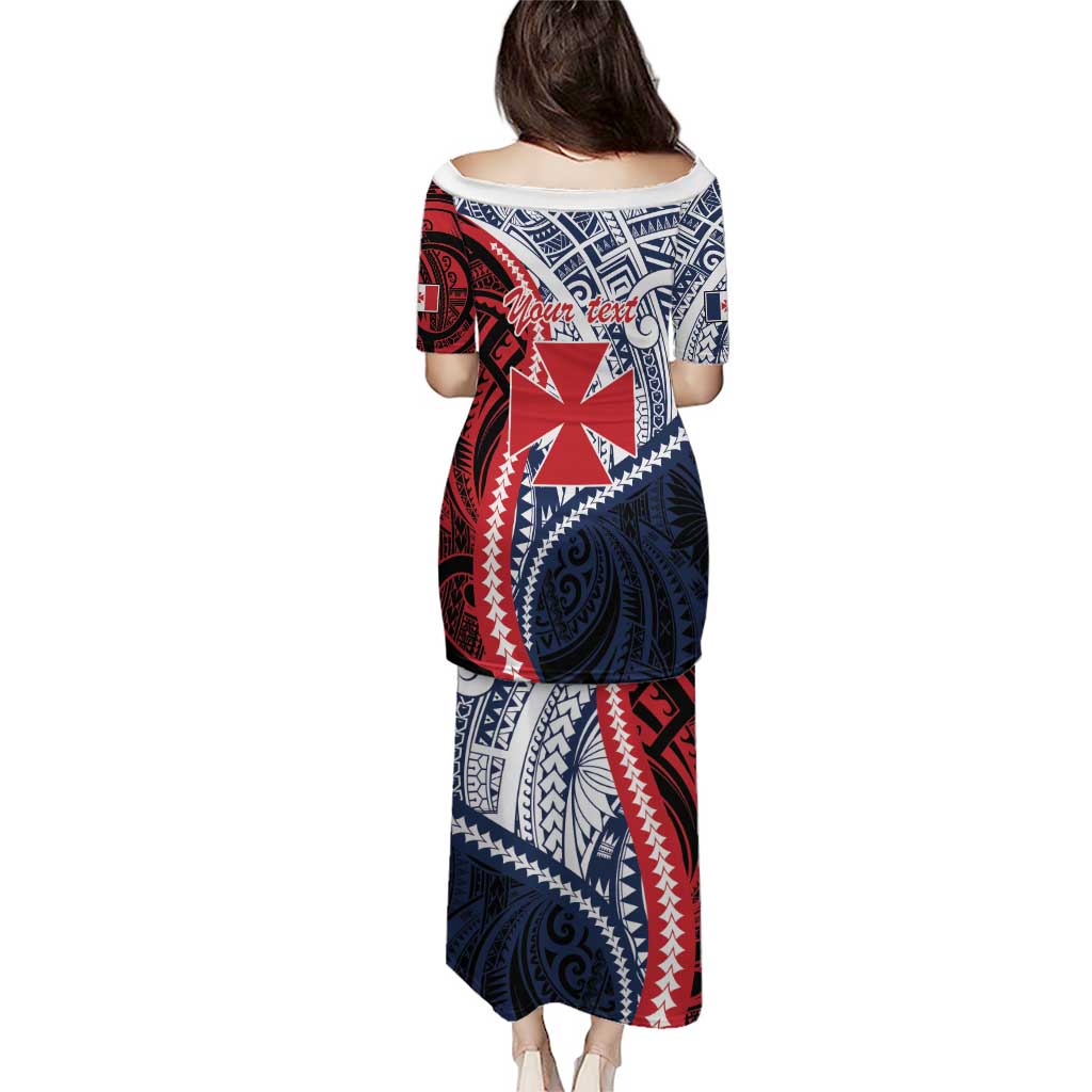 Kingdom of Uvea 1860-1886 Personalized Puletasi Wallis and Futuna Polynesian Tribal Pattern