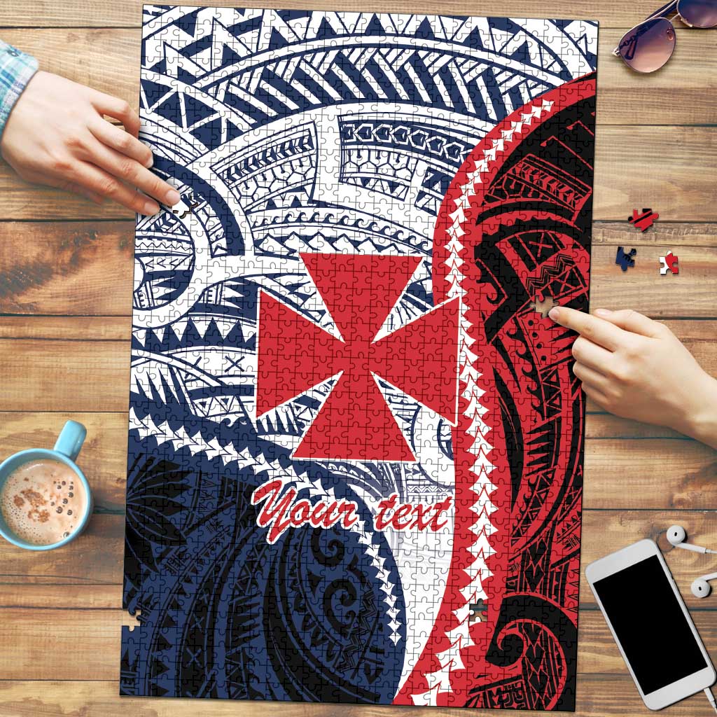 Kingdom of Uvea 1860-1886 Personalized Puzzle Wallis and Futuna Polynesian Tribal Pattern LT9 Red - Polynesian Pride