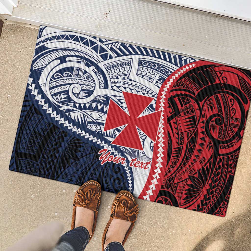 Kingdom of Uvea 1860-1886 Personalized Rubber Doormat Wallis and Futuna Polynesian Tribal Pattern