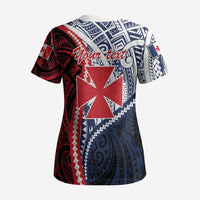Kingdom of Uvea 1860-1886 Personalized Scrub Top Wallis and Futuna Polynesian Tribal Pattern - Polynesian Pride