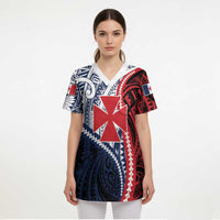 Kingdom of Uvea 1860-1886 Personalized Scrub Top Wallis and Futuna Polynesian Tribal Pattern - Polynesian Pride